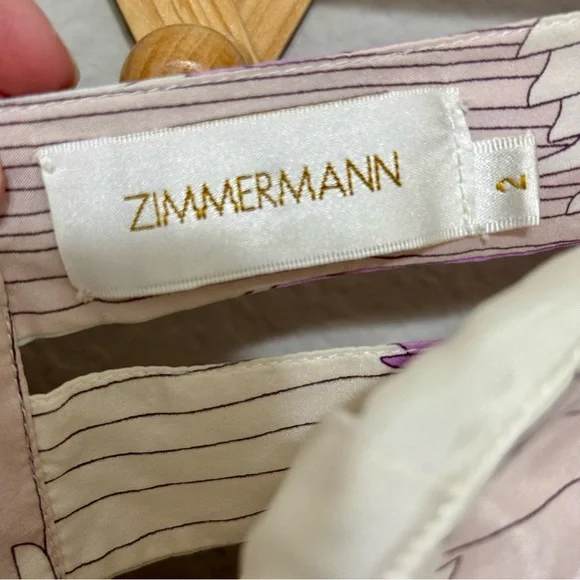 Zimmermann Colorful Pastel Strapless High Low Blue Purple Abstract Silk Dress 8 - Picture 4 of 9